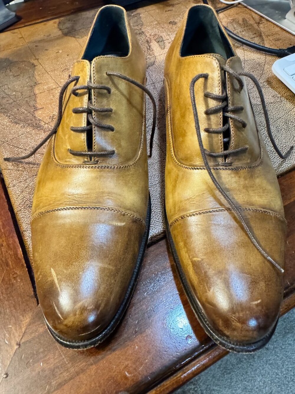 The Cagney II Stitched Cap-Toe Oxford - Tobacco - 8 / REGULAR WIDTH (D/M)